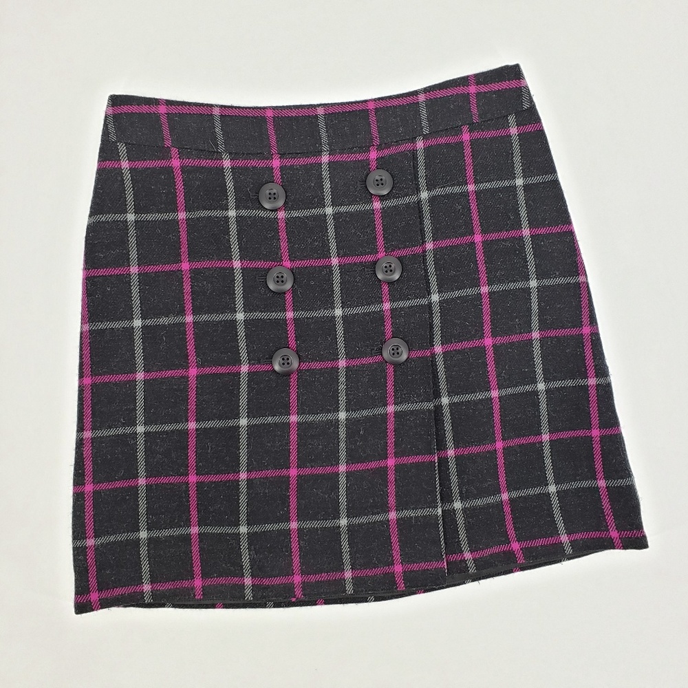 Loft Windowpane Plaid A Line Skirt Sz 4P